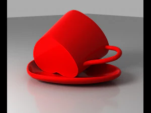 Heart coffee cup 3D Model