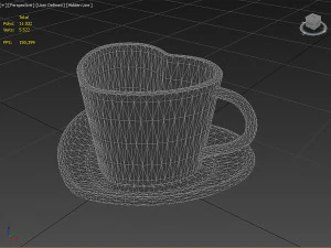 Heart coffee cup 3D Model