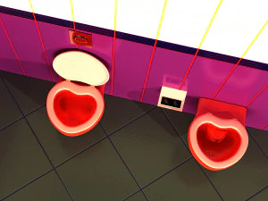 Wall-mounted toilet 3D Model