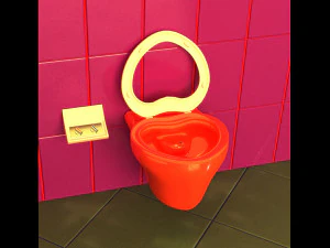Wall-mounted toilet 3D Model