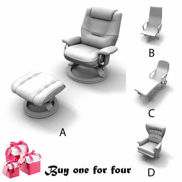 tarahan new chair models 3D Модель .c4d .max .obj .3ds .fbx .stl .blend 