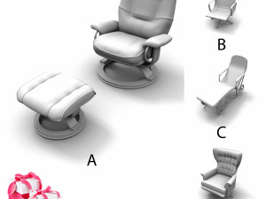tarahan new chair models 3D मॉडल