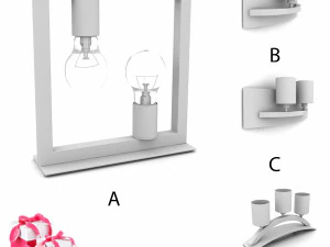 four tarahan wall lights 3D Model