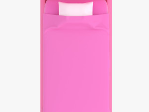 single bed minimalistic pink 3D 模型