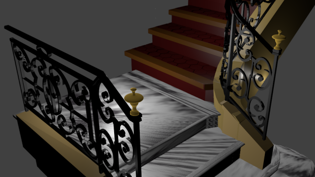 stairs 3D Модель .c4d .max .obj .3ds .fbx .stl .blend