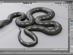 black mamba - animated 3D-Modell