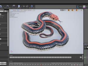 Black orange snake - animated 3D Model