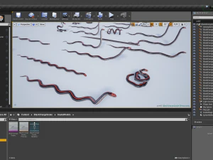 Black orange snake - animated 3D Model