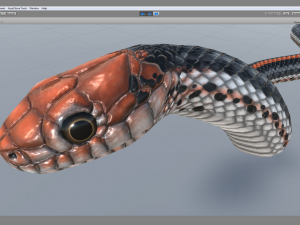 Black orange snake - animated 3D Model