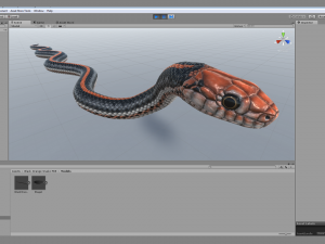 Black orange snake - animated 3D Model