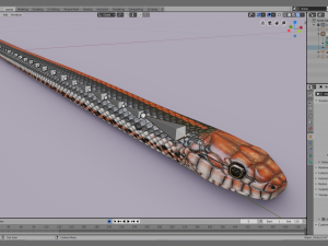 Black orange snake - animated 3D Model
