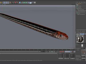Black orange snake - animated 3D Model