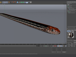 Black orange snake - animated 3D Model