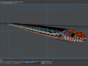 Black orange snake - animated 3D Model