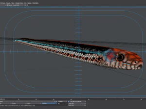 Black orange snake - animated 3D Model