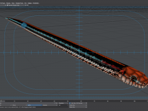 Black orange snake - animated 3D Model