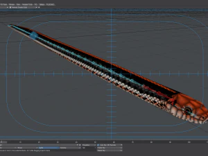 Black orange snake - animated 3D Model
