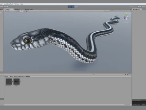 Black white snake - animated 3D Model