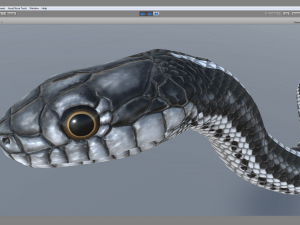 black white snake - animated 3D 모델