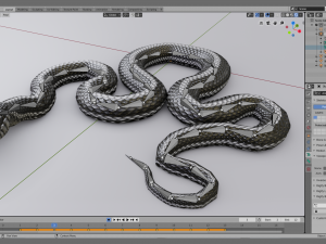 black white snake - animated 3D 모델