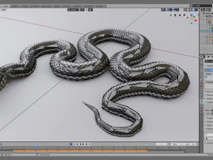 Black white snake - animated 3D Model