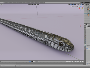 black white snake - animated 3D 모델