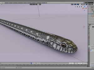 Black white snake - animated 3D Model