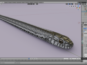 black white snake - animated 3D 모델