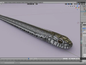 Black white snake - animated 3D Model