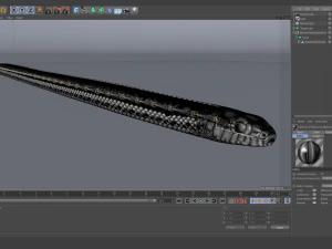 Black white snake - animated 3D Model