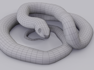 black white snake - animated 3D 모델