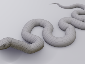 black white snake - animated 3D 모델