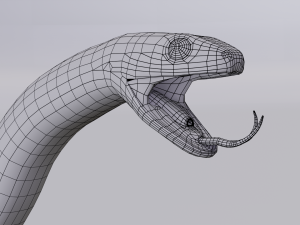 black white snake - animated 3D 모델
