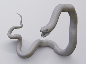 black white snake - animated 3D 모델