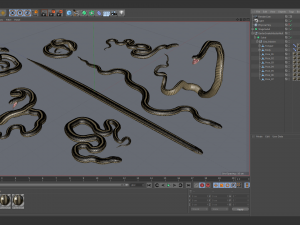 garter snake - animated Modèle 3D