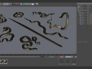 Garter snake - animated 3D Model