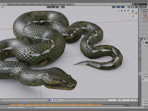 green anaconda - animated 3D Model