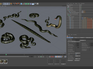 green anaconda - animated 3D Model