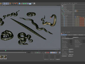 green anaconda - animated 3D Model