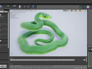 Green mamba - animated 3D Model