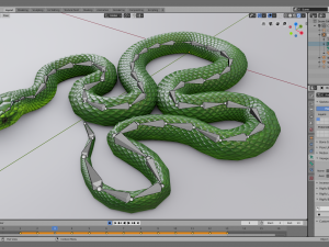 green mamba - animated 3D Model