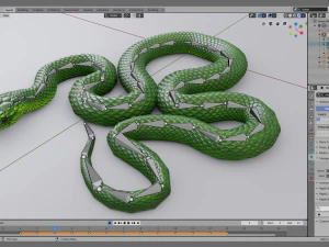Green mamba - animated 3D Model