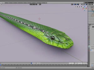 Green mamba - animated 3D Model