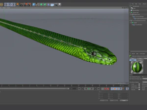 Green mamba - animated 3D Model