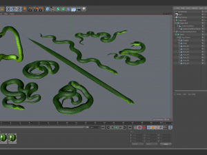 green mamba - animated 3D Model