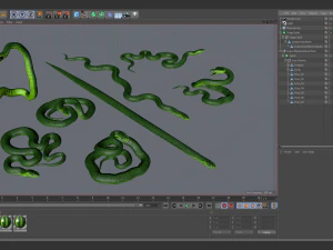 Green mamba - animated 3D Model