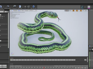 Green snake - animated 3D Model