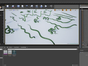 Green snake - animated 3D Model