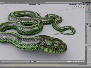 green snake - animated 3D Модель