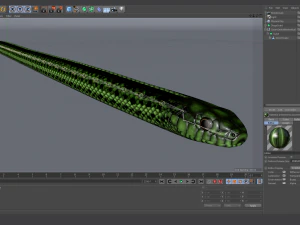 Green snake - animated 3D Model